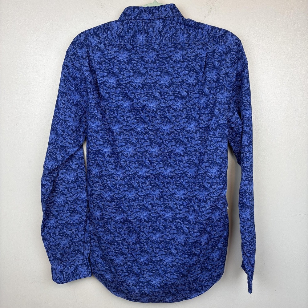Ralph Lauren Shirt Mens Medium Blue Slim Fit Button Down Tropical Print Casual - Picture 3 of 9